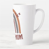 テラコッタグレーボヘミアンレインボーパーソナライズされた#mom カフェラテマグ (右)