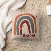 テラコッタグレーボヘミアンレインボーパーソナライズされた#mom クッション (ブランケット)