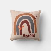 テラコッタグレーボヘミアンレインボーパーソナライズされた#mom クッション (正面)