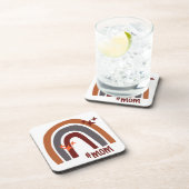 テラコッタグレーボヘミアンレインボーパーソナライズされた#mom コースター (右側)