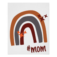 テラコッタグレーボヘミアンレインボーパーソナライズされた#mom