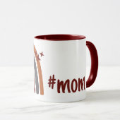 テラコッタグレーボヘミアンレインボーパーソナライズされた#mom マグカップ (正面右)