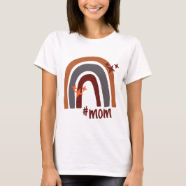 テラコッタグレーボヘミアンレインボーパーソナライズされた#mom tシャツ