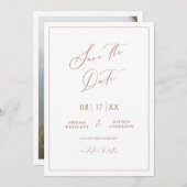 テラコッタコテージ日付カードの保存招待状 セーブザデート (正面/裏面)