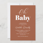 テラコッタコンテンポラリーベビーシャワー 招待状 (正面)