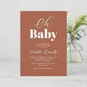 テラコッタコンテンポラリーベビーシャワー 招待状 (スタンド正面)