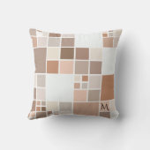 テラコッタコーヒーシックなモザイクパターンピロー クッション (裏面)