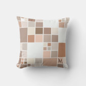 テラコッタコーヒーシックなモザイクパターンピロー クッション (正面)