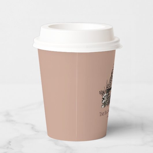 テラコッタゴシックスカル&バラ与え感謝してい秋 紙コップ (右)