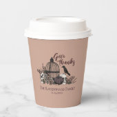 テラコッタゴシックスカル&バラ与え感謝してい秋 紙コップ (正面)