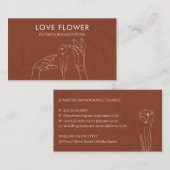 テラコッタサイキックミディアムフラワーアンドハンズデザイン 名刺 (正面/裏面)