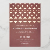 テラコッタサウスウエストグレ結婚ーム 箔招待状 (正面)