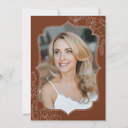 テラコッタサプライズ写真50誕生日 招待状 (裏面)