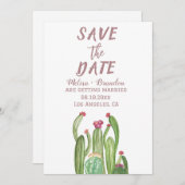 テラコッタサボスデザートアリゾナ素朴結婚ズ 招待状 (正面/裏面)