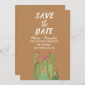 テラコッタサボスデザートアリゾナ素朴結婚ズ 招待状 (正面/裏面)