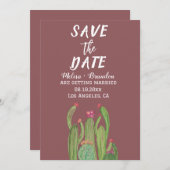 テラコッタサボスデザートアリゾナ素朴結婚ズ 招待状 (正面/裏面)