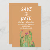 テラコッタサボスデザートアリゾナ素朴結婚ズ 招待状 (正面/裏面)