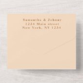 テラコッタサボスデザートメキシコアリゾナ結婚ズ オールインワン招待状 (裏面)