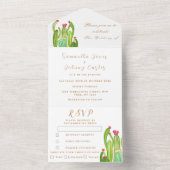 テラコッタサボスデザートメキシコアリゾナ結婚ズ オールインワン招待状 (内側)