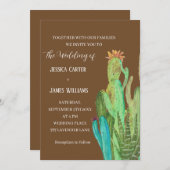 テラコッタサボスデザートメキシコウォーター結婚カラー 招待状 (正面/裏面)