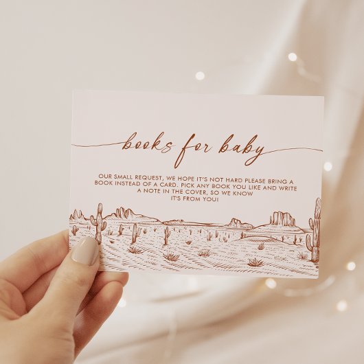 テラコッタサボス砂漠の赤ちゃんシャワー本のリクエスト エンクロージャーカード
