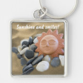 テラコッタサンオーナメントロックスアンドサンドビーチテーマ キーホルダー (正面)