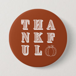 テラコッタサンクスギビング感謝 缶バッジ