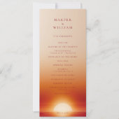 テラコッタサンセットの結婚式プログラム 招待状 (正面)