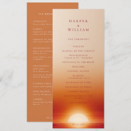 テラコッタサンセットの結婚式プログラム 招待状
