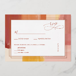 テラコッタサンライズ |ウェディングRSVP 箔招待状