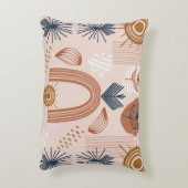 テラコッタサンライズ:ボホ調和、赤面ピンク アクセントクッション (裏面(縦))