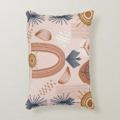 テラコッタサンライズ:ボホ調和、赤面ピンク アクセントクッション (正面(垂直))