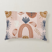 テラコッタサンライズ:ボホ調和、赤面ピンク アクセントクッション (裏面)