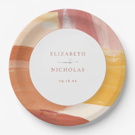 テラコッタサンライズ |モノグラム結婚ズ ペーパープレート