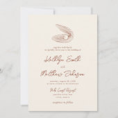 テラコッタシェルビーチ海宛先ウェディング 招待状 (正面)