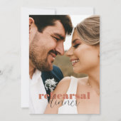 テラコッタシックはっきりしたレトロスクリプトリハーサルディナー 招待状 (正面)