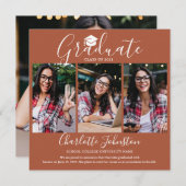 テラコッタシック台本卒業4写真卒業 案内状 (正面/裏面)