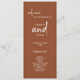 テラコッタシンプルエレガントな結婚式プログラム プログラム