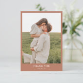 テラコッタシンプルクラス2結婚写真 サンキューカード (スタンド正面)