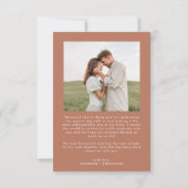 テラコッタシンプルクラス2結婚写真 サンキューカード (裏面)