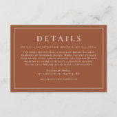 テラコッタシンプルタイポグラフィ結婚ズ詳細 エンクロージャーカード (正面)