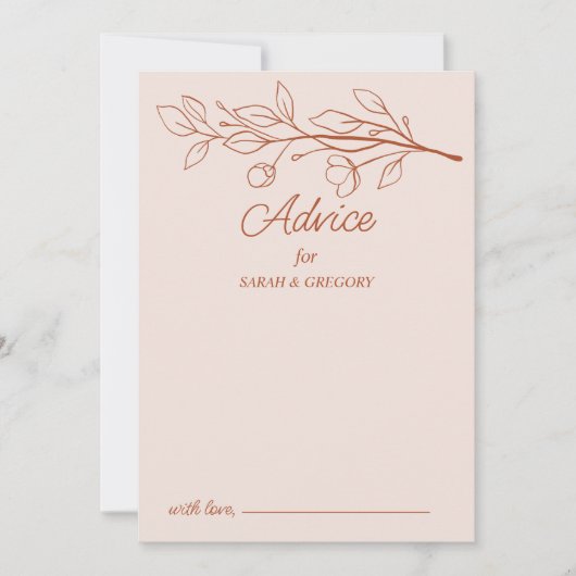 テラコッタシンプルボホフローラ結婚ズアドバイス 招待状 (正面)