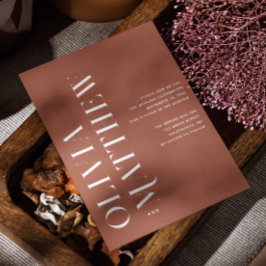 テラコッタシンプルミニマ結婚リスト+ QR詳細 招待状