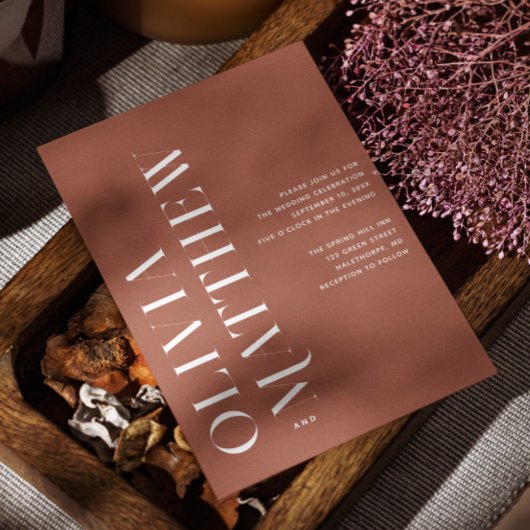 テラコッタシンプルミニマ結婚リスト+ QR詳細 招待状