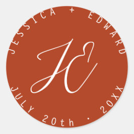 テラコッタシンプルモノグラムモダンスクリプミニマルト ラウンドシール
