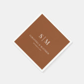 テラコッタシンプルーエレガントイニシャル結婚ズ スタンダードカクテルナプキン (角)