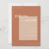 テラコッタシンプルーモダンミニマ結婚リスト 招待状 (正面)