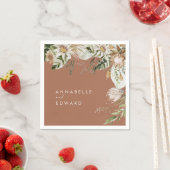 テラコッタシンプル植物性モダンのエレガント葉 スタンダードカクテルナプキン (インサイチュ)