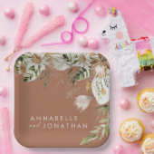 テラコッタシンプル植物性モダンのエレガント葉 ペーパープレート (パーティー)