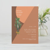 テラコッタジオメトリサボスモダンブライダルシャワー 招待状 (スタンド正面)